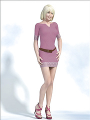 more digi stuff girl in pink dress gets hogtied