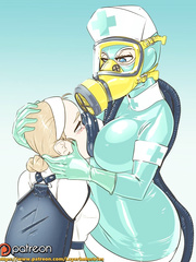 Anesthesia mask girl