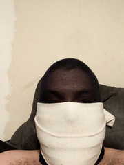 Self Otm and Otn sock gagged and pantyhose hooded