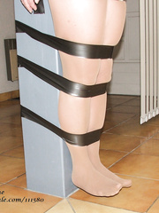 Ghis tape tied to the pole in pantyhose