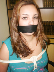 Alessandra, amateur girl gagged tight and hogtied. nice