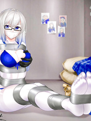 The little blue detective tied up