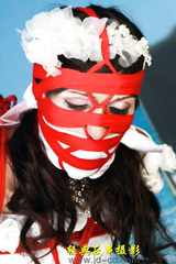 Satin-Gagged CD Head Bondage
