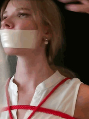 Blonde Girl Gagged With Huge Granny Panties