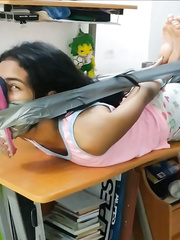 Babysitter Hogtaped With Stinky Shoe Tied To Face