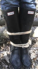 Hunter Boots tied up
