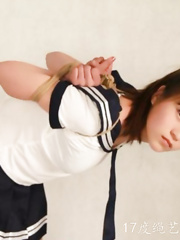 Cute Chinese girl tightly tied