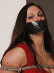 Milf Housewife tied in red dress