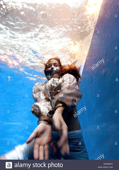 girl tied up underwater