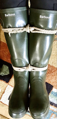 Rubberboots tied up