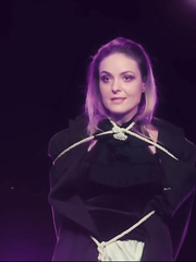 Cristina the magician performs her rope escape