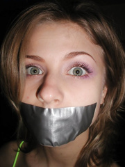 Tape Gagged in Green Dress