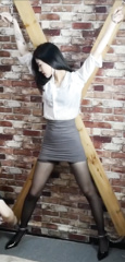 x-frame miniskirt cuffed