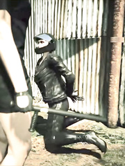 Biker girl arrested in helmet1