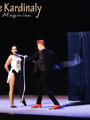 Magician Solange Kardinaly does the gypsy rope escape