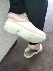 Mature wife wooden clogs mules rough feet tickle tortur