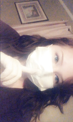 Messing around in a mask and gloves