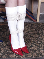 Bound wearing white socks