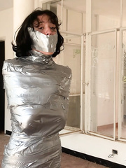 Stranded Girl Mummified To A Pole In An Abandoned House