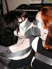 Pair gagged and blindfolded 01