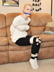 Amanda Bryant Tied Up on the Couch