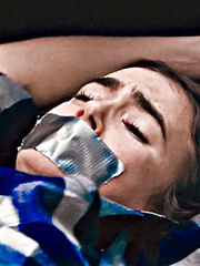 Lily Collins tape gagged
