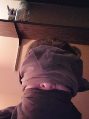 Scarf Gagged and Blindfolded