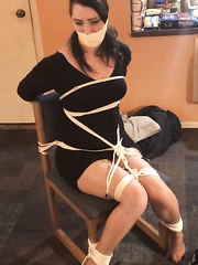 Belle Chair tied and hogtied