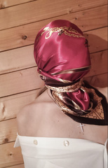 Girlfriend is playing with her Satin Scarves