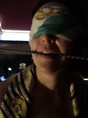 Satin Scarf Blindfolded women