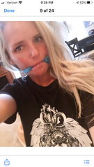 Hot blonde gags herself