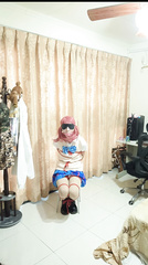 Crossdresser Nishikino Maki cosplay selfbondage