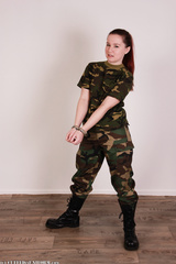 Army girl AnnaBelle Lee in Irish 8 cuffs
