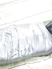 Bondage Girl Fully Encased In Mummification - Selfgags