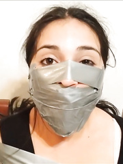Stepdaughter With Bridged OTN Duct Tape Gag - Selfgags