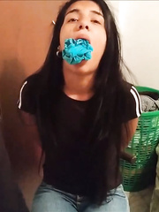 Cleaning Stepmom's Dirty Panties With Her Mouth!