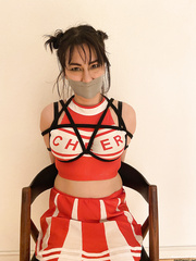 Danish Cheerleader In Rope Bondage - GagTheGirl