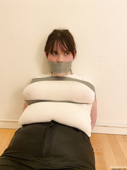 Chubby Girl Trapped And Gagged In Tape - GagTheGirl