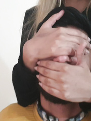 Handgag eyes covered