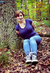 Busty Girl tied in the forest