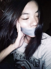 Asian Girl Tape Gagged 03 [Silver]