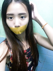 Asian Girl Tape Gagged 07 [Yellow]