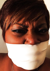 Beautiful ebony microfoam gagged