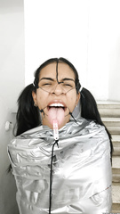 Mummified Latina Slut Mouth Hooked Helpless - Selfgags