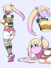 busty anime girl roped.