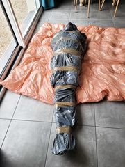 Me mummified in trash bags and fucking