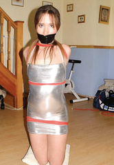 Angel chairtied and hogtied