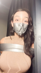 Taped gagged over nose girl 3