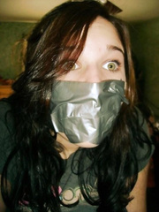 Taped gagged over nose girl 4