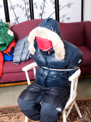 smothered in down jackets